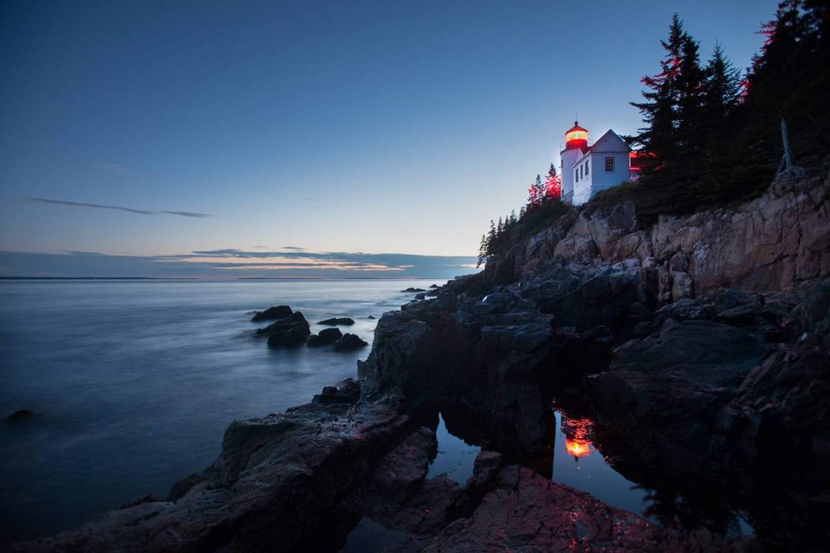 A high vista over Acadia's islands and bay